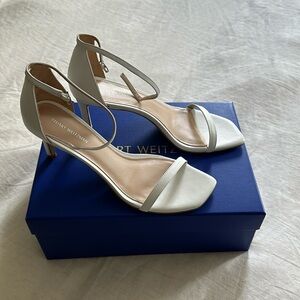 Stuart Weitzman white amelina heeled sandals